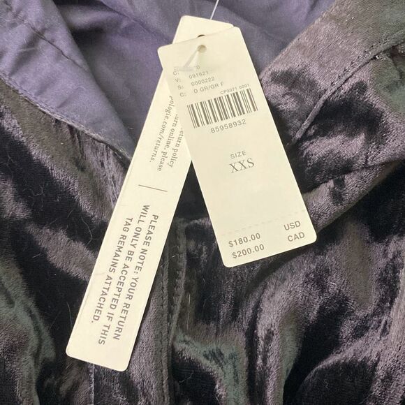 NWT Anthropologie Somerset Gray Tiered v neck velvet maxi dress XXS - Picture 12 of 14